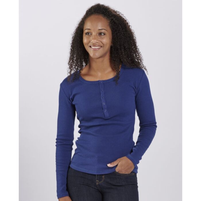 Boxercraft Women's Harper Long Sleeve Henley BW2402 Women's Harper Long Sleeve Henley Thumbnail