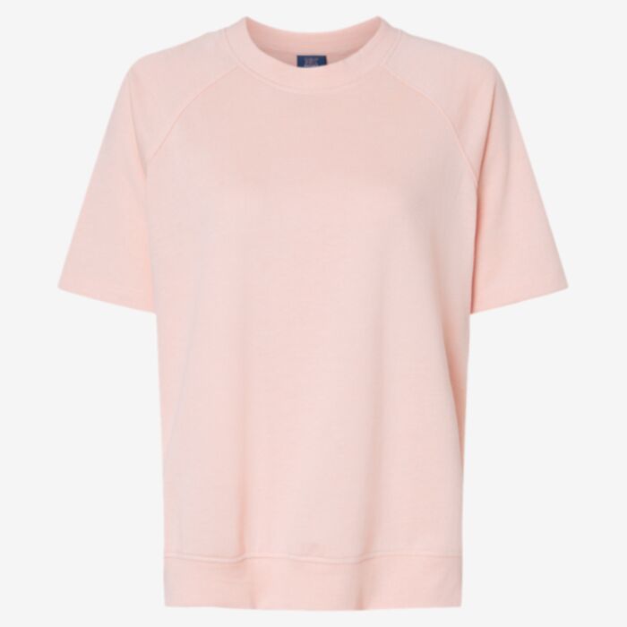 MV Sport Women's French Terry Short Sleeve Crewneck Sweatshirt W23711 Women's French Terry Short Sleeve Crewneck Sweatshirt Thumbnail