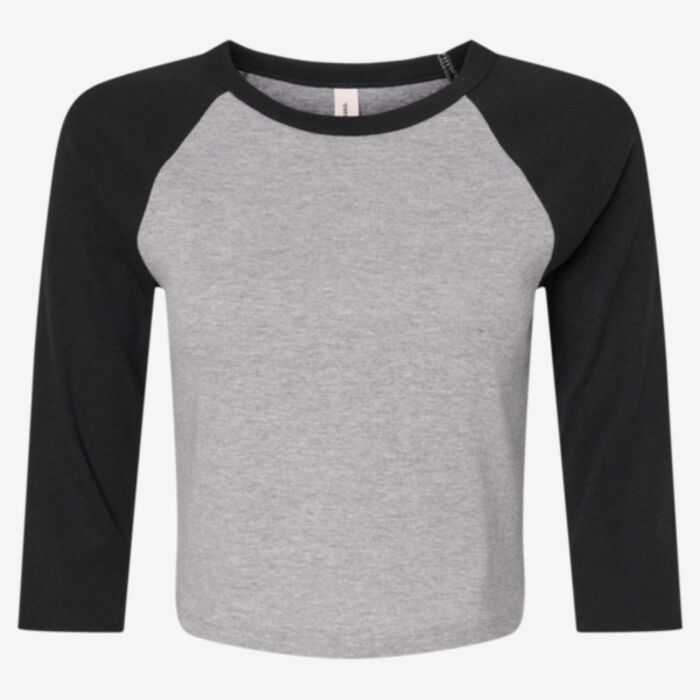Women's Micro Rib 3/4 Raglan Sleeve Baby Tee Thumbnail
