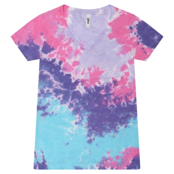 Colortone Women's Tie-Dyed V-Neck T-Shirt 1075 Women's Tie-Dyed V-Neck T-Shirt Thumbnail