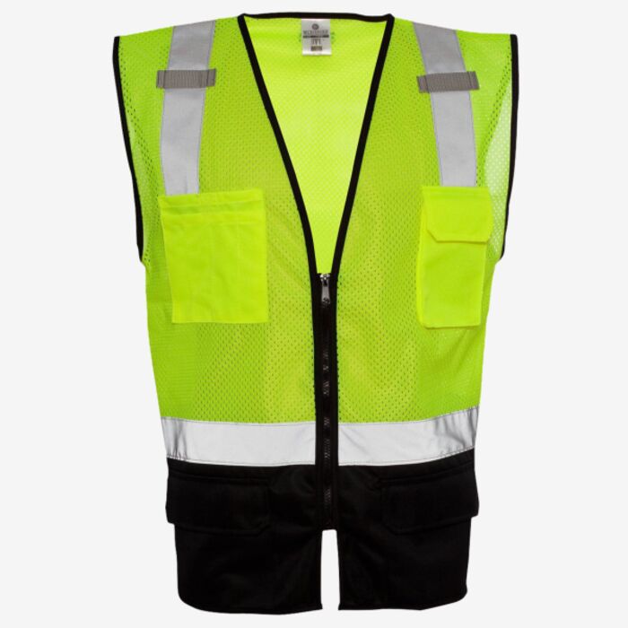 Kishigo Unisex Black Bottom Mesh Class 2 Vest 1509 Unisex Black Bottom Mesh Class 2 Vest Thumbnail