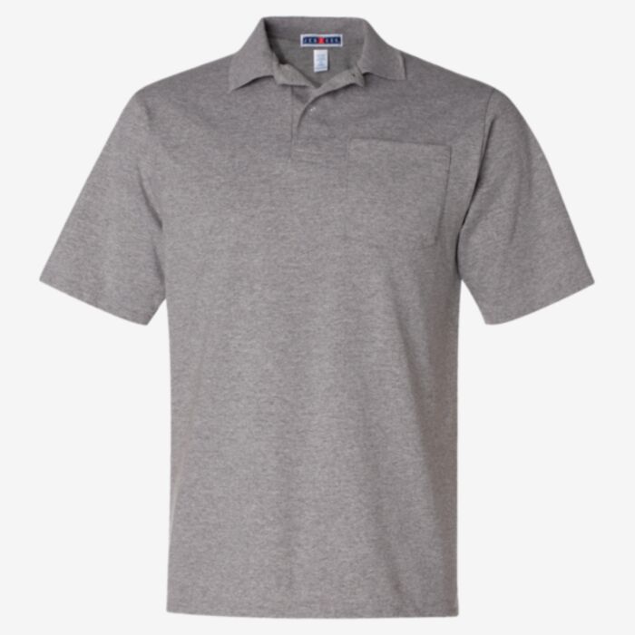 Jerzees Men's SpotShield® 50/50 Polo with Pocket 436MPR Men's SpotShield® 50/50 Polo with Pocket Thumbnail