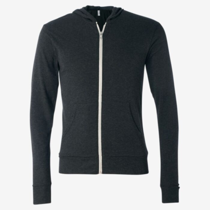 Bella + Canvas Unisex Triblend Lightweight Full-Zip Hooded Long Sleeve Tee 3939 Unisex Triblend Lightweight Full-Zip Hooded Long Sleeve Tee Thumbnail