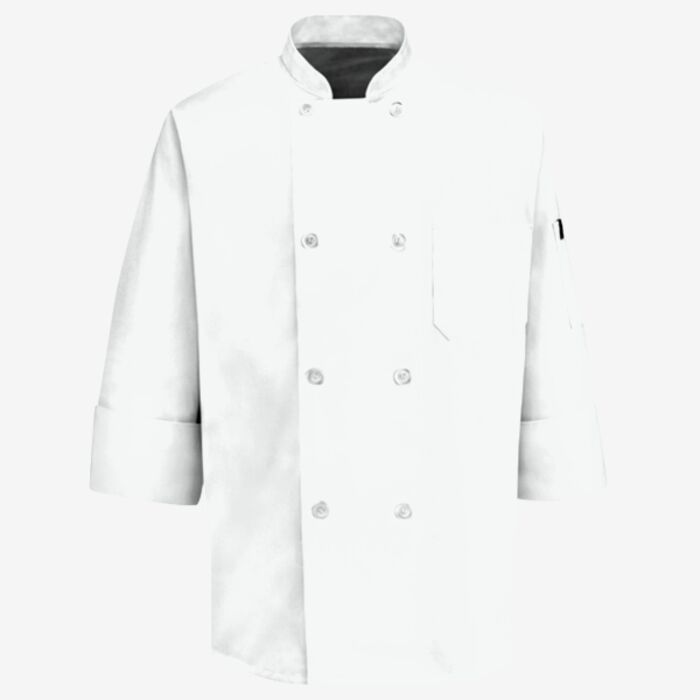 Chef Designs Button Chef Coat with Thermometer Pocket 0413 Button Chef Coat with Thermometer Pocket Thumbnail