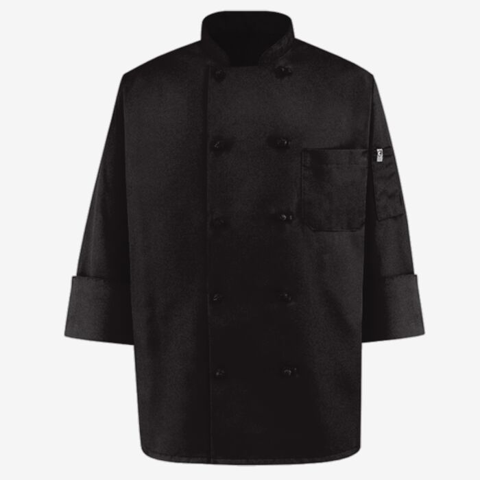Chef Designs Black Knot Button Chef Coat 0427 Black Knot Button Chef Coat Thumbnail