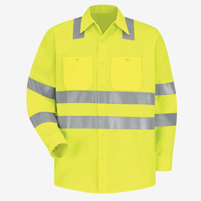 Red Kap Men's High Visibility Safety Long Sleeve Work Shirt SS14HV Men's High Visibility Safety Long Sleeve Work Shirt Thumbnail