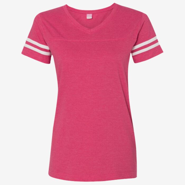 LAT Women's Football V-Neck Fine Jersey Tee 3537 Women's Football V-Neck Fine Jersey Tee Thumbnail