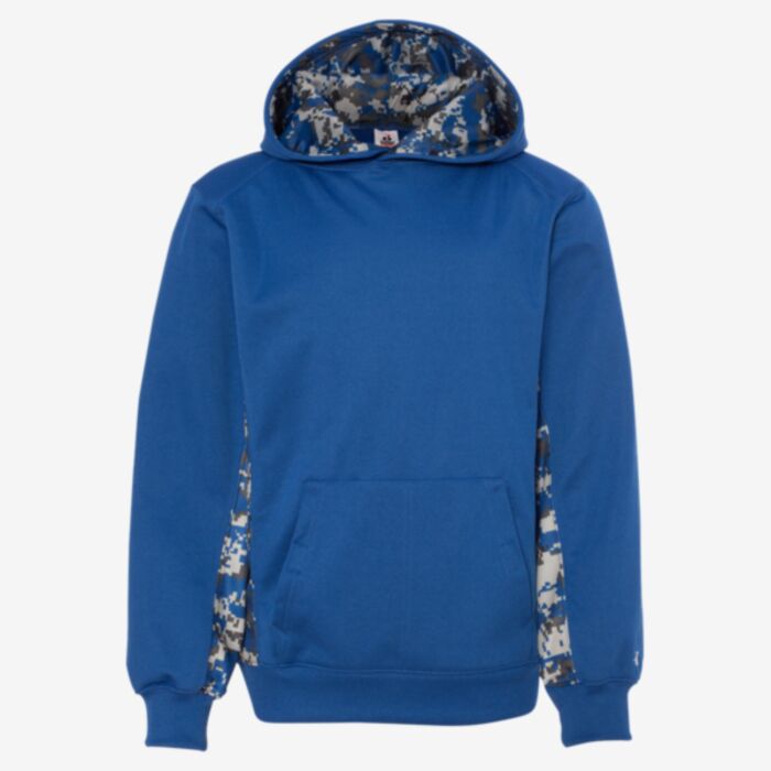 Badger Youth Digital Camo Colorblock Performance Fleece Hooded Sweatshirt 2464 Youth Digital Camo Colorblock Performance Fleece Hooded Sweatshirt Thumbnail