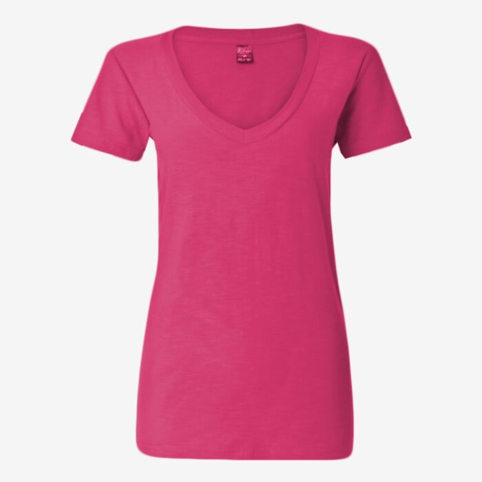 Women's V-Neck Slub T-Shirt Thumbnail