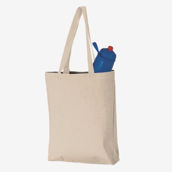 Q-Tees 11L Canvas Tote with Contrast-Color Handles Q4400 11L Canvas Tote with Contrast-Color Handles Thumbnail