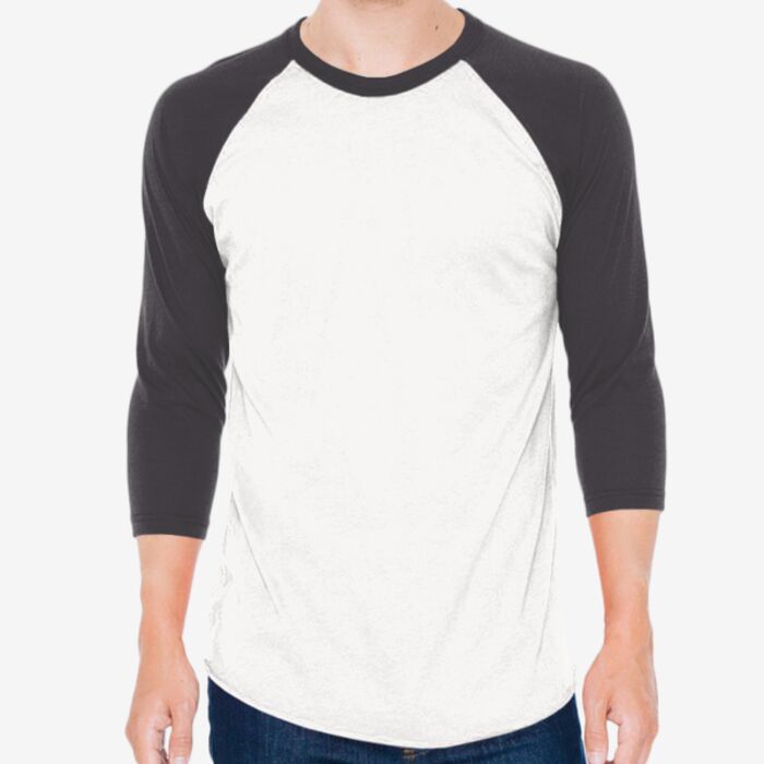 American Apparel Unisex USA-Made 50/50 Poly/Cotton Raglan Three-Quarter Sleeve Tee BB453US Unisex USA-Made 50/50 Poly/Cotton Raglan Three-Quarter Sleeve Tee Thumbnail