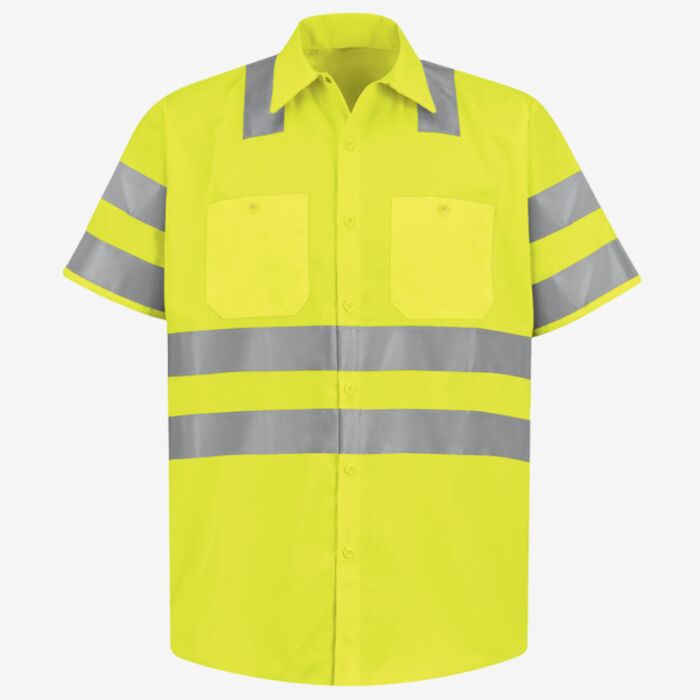 Red Kap Men's Tall High Visibility Safety Short Sleeve Work Shirt SS24HVT Men's Tall High Visibility Safety Short Sleeve Work Shirt Thumbnail
