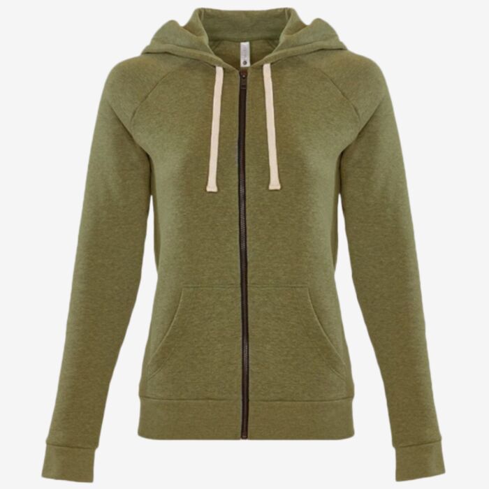 Next Level Apparel Women's Malibu Raglan Full-Zip Hoodie Sweatshirt 9603 Women's Malibu Raglan Full-Zip Hoodie Sweatshirt Thumbnail