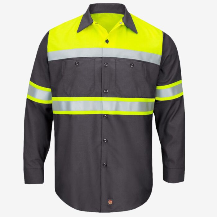Red Kap Men's Hi-Visibility Colorblock Ripstop Long Sleeve Work Shirt SY70 Men's Hi-Visibility Colorblock Ripstop Long Sleeve Work Shirt Thumbnail