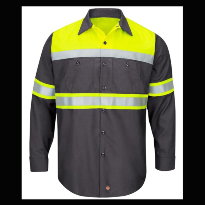 Red Kap Men's Tall Hi-Visibility Colorblock Ripstop Long Sleeve Work Shirt SY70T Men's Tall Hi-Visibility Colorblock Ripstop Long Sleeve Work Shirt Thumbnail