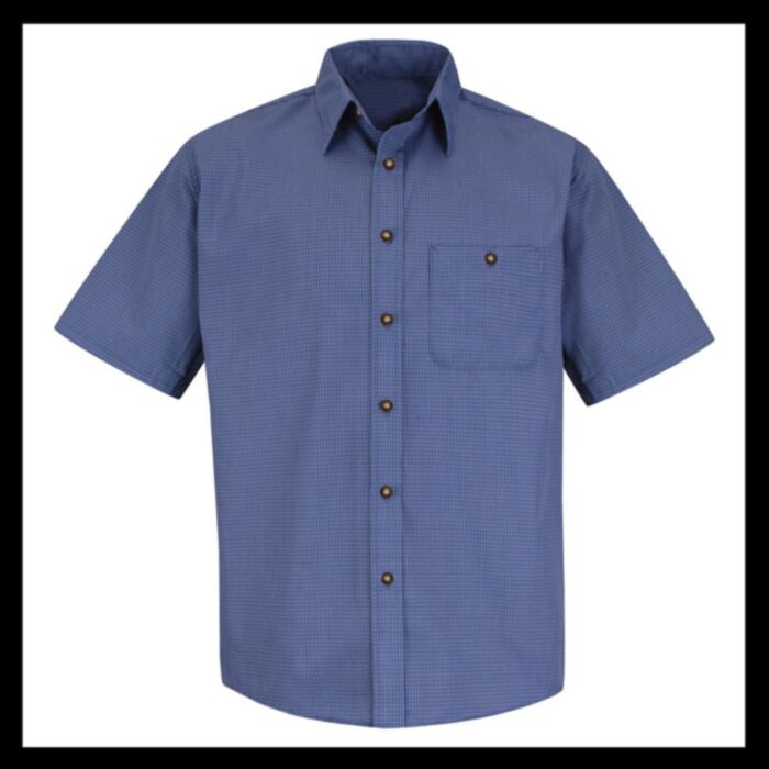 Red Kap Men's Tall Mini-Plaid Uniform Short Sleeve Shirt SP84T Men's Tall Mini-Plaid Uniform Short Sleeve Shirt Thumbnail