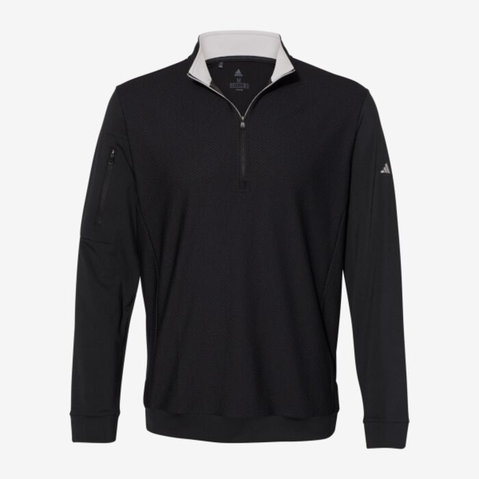 Adidas Men's Textured Quarter-Zip Pullover A295 Men's Textured Quarter-Zip Pullover Thumbnail