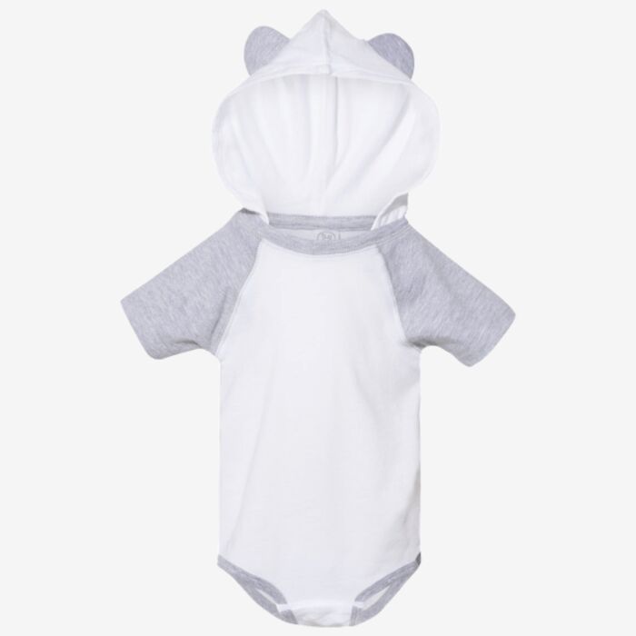 Infant Fine Jersey Raglan Bodysuit with Hood & Ears Thumbnail