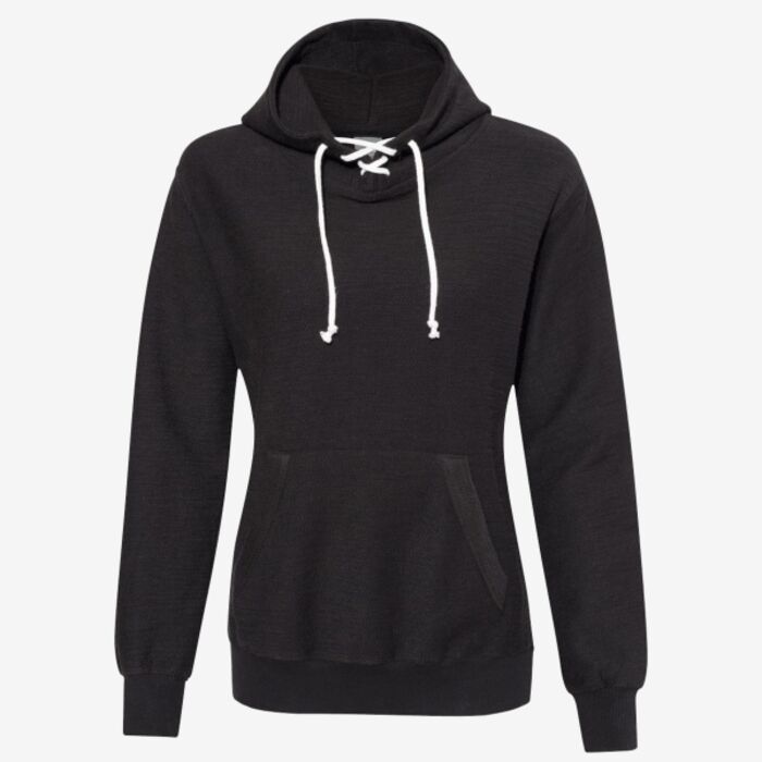 Women’s French Terry Sport Lace Scuba Hooded Sweatshirt Thumbnail