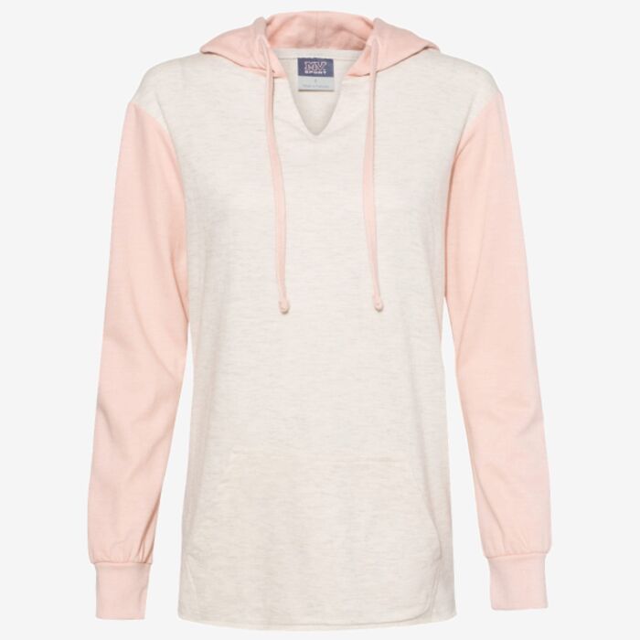 MV Sport Women’s French Terry Hooded Pullover with Colorblocked Sleeves W20145 Women’s French Terry Hooded Pullover with Colorblocked Sleeves Thumbnail
