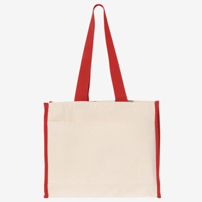Q-Tees 14L Tote with Contrast-Color Handles Q1100 14L Tote with Contrast-Color Handles Thumbnail
