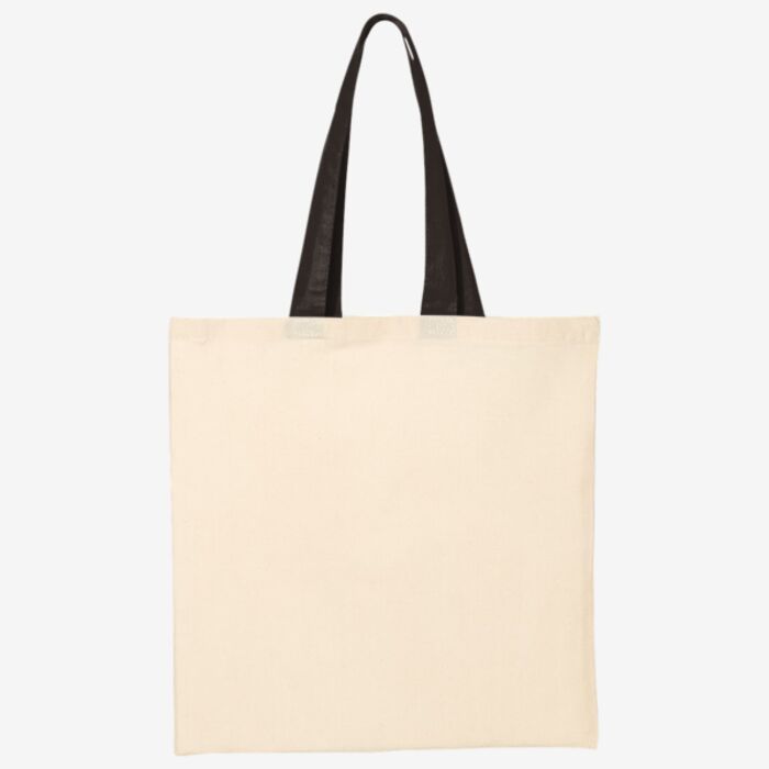 Q-Tees Economical Tote with Contrast-Color Handles QTB6000 Economical Tote with Contrast-Color Handles Thumbnail