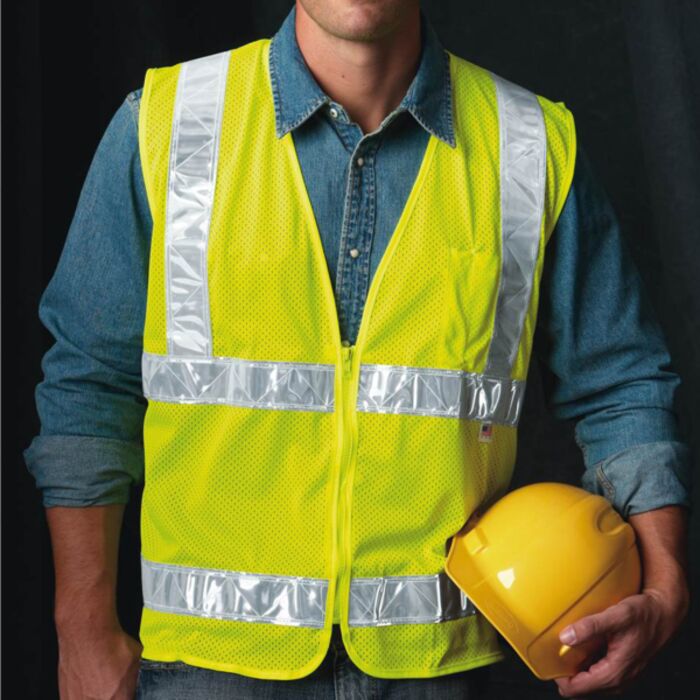 Bayside Unisex USA-Made Mesh Safety Vest 3785 Unisex USA-Made Mesh Safety Vest Thumbnail