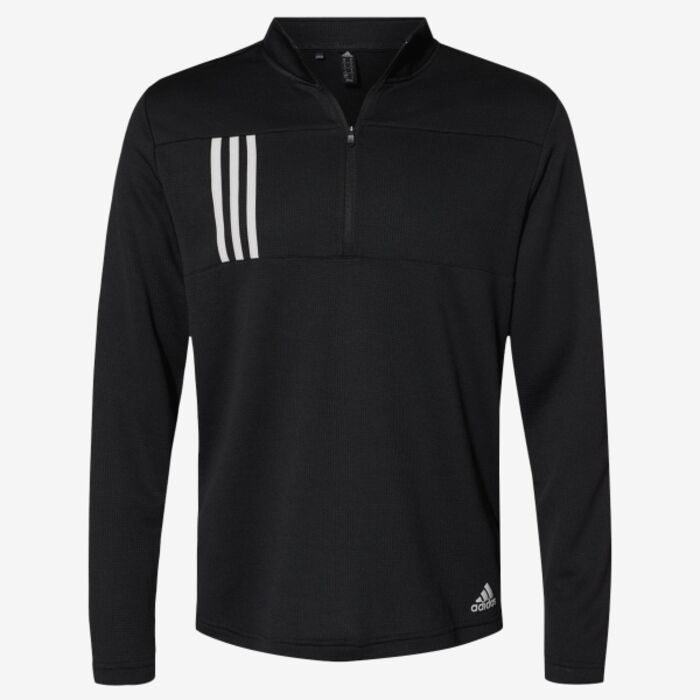 Adidas Men's 3-Stripes Double-Knit Quarter-Zip Pullover A482 Men's 3-Stripes Double-Knit Quarter-Zip Pullover Thumbnail