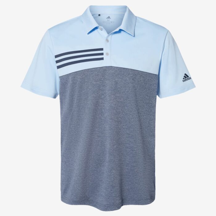 Adidas Men's Heathered Colorblocked 3-Stripes Polo A508 Men's Heathered Colorblocked 3-Stripes Polo Thumbnail