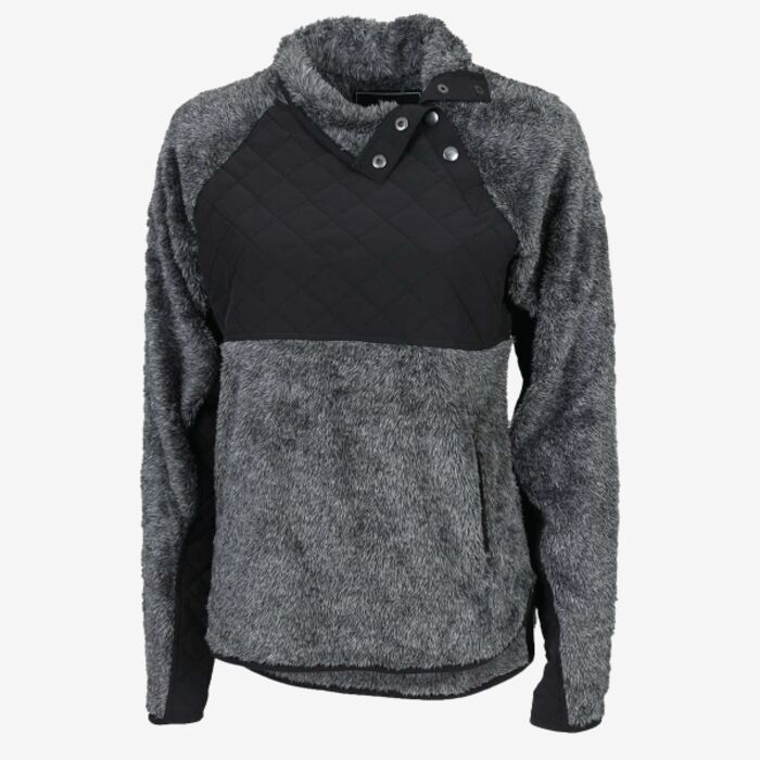 Boxercraft Women's Quilted Fuzzy Fleece Snap PlacketPullover FZ06 Women's Quilted Fuzzy Fleece Snap PlacketPullover Thumbnail
