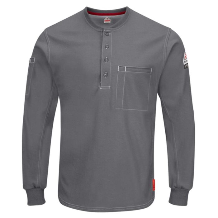 Bulwark Men's Tall iQ Series® Plus Long Sleeve Henley QT40T Men's Tall iQ Series® Plus Long Sleeve Henley Thumbnail