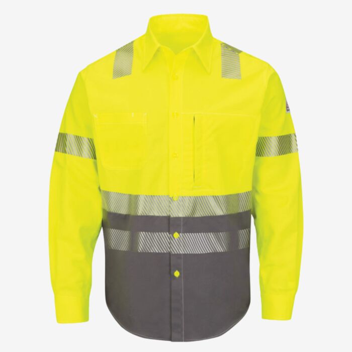 Bulwark Men's Hi-Visibility Color Block Uniform Shirt - EXCEL FR® ComforTouch® - 7 oz. SLB4H Men's Hi-Visibility Color Block Uniform Shirt - EXCEL FR® ComforTouch® - 7 oz. Thumbnail