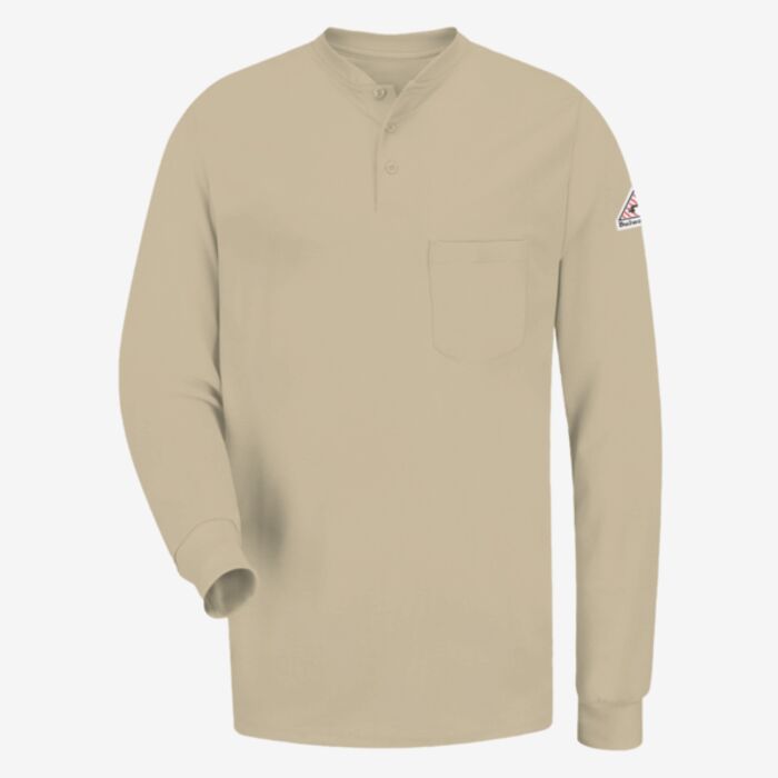 Bulwark Men's Long Sleeve Tagless Henley Shirt SEL2 Men's Long Sleeve Tagless Henley Shirt Thumbnail