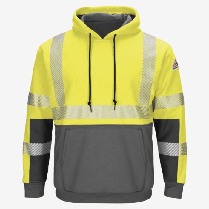 Bulwark Men's Hi-Visibility Color-Blocked Hooded Sweatshirt SMB4 Men's Hi-Visibility Color-Blocked Hooded Sweatshirt Thumbnail