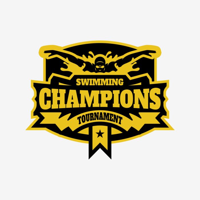 Champions Swimming Tournament logo template Thumbnail
