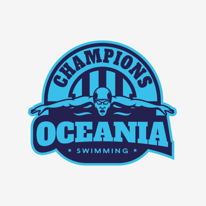 Oceania Champions Swimming logo template Thumbnail